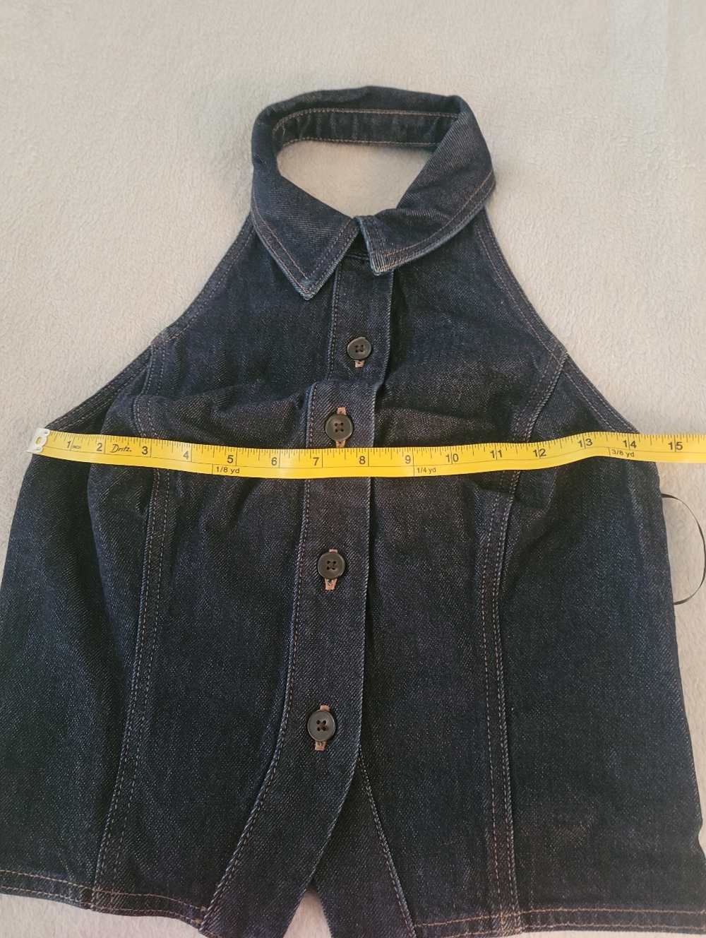 Denim Halter Sleeveless Top - Picture 5 of 10